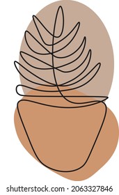 Minimalist modern line drawing plant