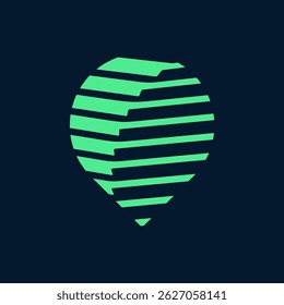Minimalist Modern Location Pin Arrow Vector Design