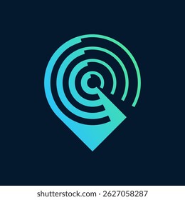 Minimalist Modern Location Pin Arrow Vector Design