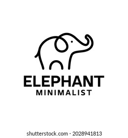 minimalist and modern logo design elephant