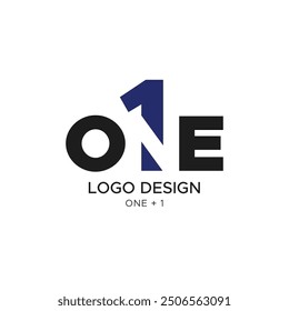 Minimalist and modern logo design featuring the word "ONE" with the numeral "1" creatively integrated within the text. The design uses a clean and professional layout, ideal for branding.