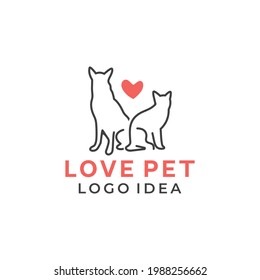 minimalist and modern logo design for pet love shop