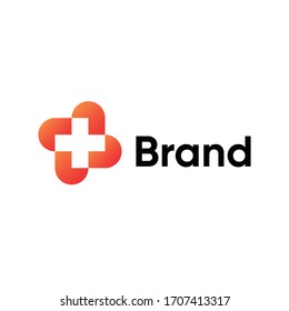 Minimalist and modern look of plus sign logo design