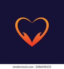 Minimalist Modern Love Logo Icon Vector