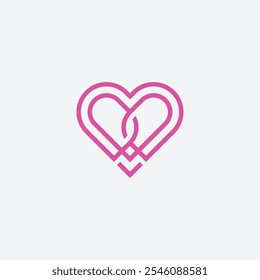Minimalist Modern Love Logo Vector