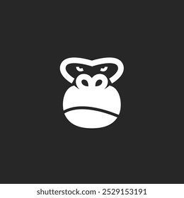 Minimalist and Modern Monkey Logo Design, Simple Chimpanzee, Elegant Orangutan Head Illustration