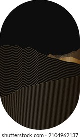 minimalist modern mountain line. Abstract mountain contemporary aesthetic backgrounds landscapes.  Mountain layout design in oriental style.
