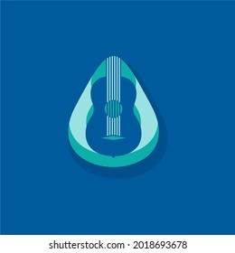 Minimalist, Modern Musical Guitar Brand, Education Logo Identity