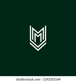 Minimalist modern MV logo design