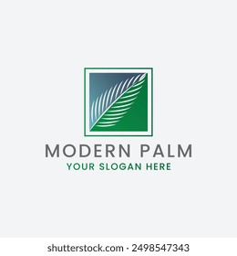 Ilustración vectorial de logotipo de palma moderna minimalista