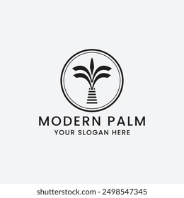 Ilustración vectorial de logotipo de palma moderna minimalista