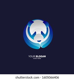 minimalist and modern panda logo