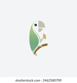 Minimalist Modern Parrot Food Logo