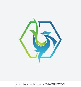 Minimalist Modern Phoenix Logo Illustration