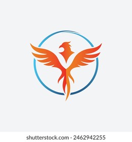 Minimalist Modern Phoenix Logo Illustration