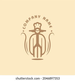 Minimalist, Modern, Professional Brown Colored Scooter Delivery Restaurant, Food And Drink Logo Brand Identity Vector.eps
