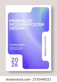 Minimalistisch Modernes lila Gradient Poster Design, Professional 2026 Business Layout mit Fluid Mesh Hintergrund