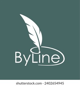 Minimalist Modern Quill Feather, Company Logo Icon Design Vector