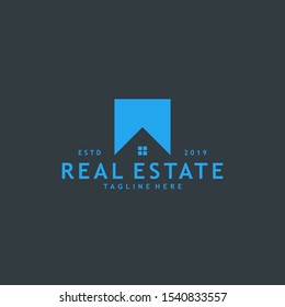 Minimalist and modern real estate logo design