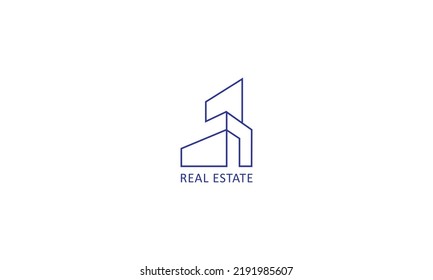 Minimalist Modern Real Estate Logo.commercial House Logo Vector