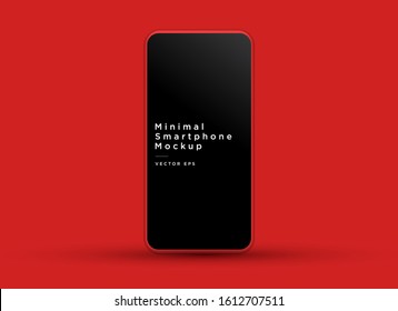 Minimalist Modern Red Clay Mockup Smartphones. Vector EPS.