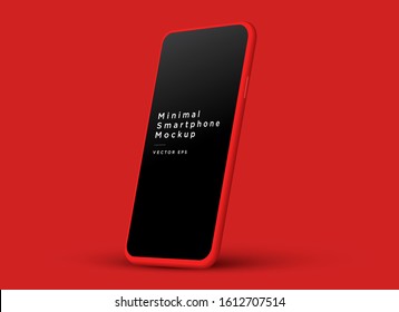 Minimalist Modern Red Clay Mockup Smartphones. Vector EPS.