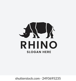 Minimalist Modern Rhino Logo Vector Illustration