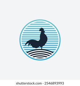 Vector de logotipo de gallo moderno minimalista