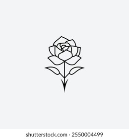 Minimalist Modern Rose Logo Vector Illustration