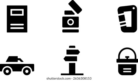 Minimalist Modern Rounded Filled Adventure Icon Set with clean Filled and intuitive symbols
