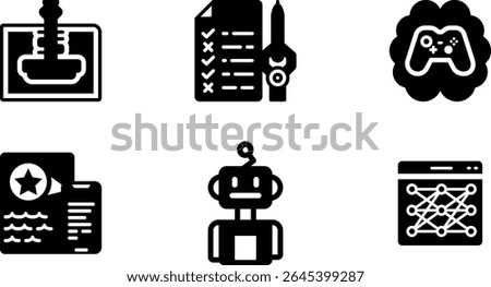 Minimalist Modern Rounded Filled Artificial Intelligence Icon with clean Filled and intuitive symbols