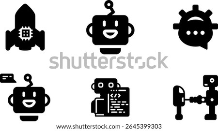 Minimalist Modern Rounded Filled Artificial Intelligence Icon with clean Filled and intuitive symbols