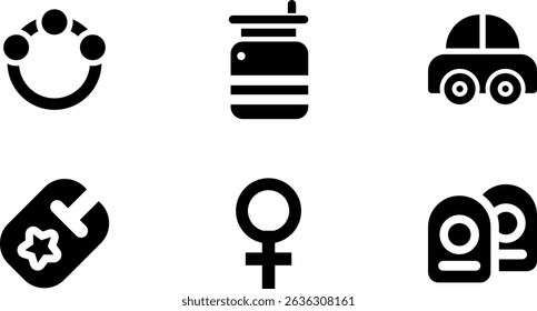 Minimalist Modern Rounded Filled Baby Shower Icon Set with clean filled and intuitive symbols