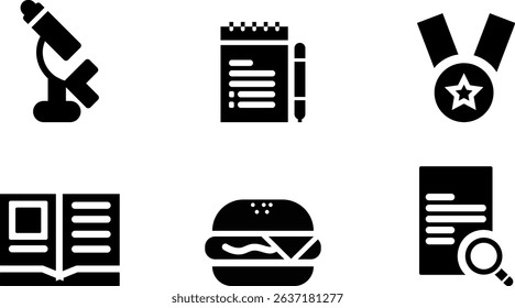 Minimalist Modern Rounded Filled Back To School Icon with clean Filled and intuitive symbols