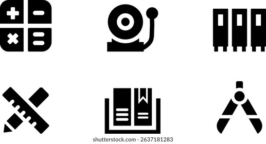 Minimalist Modern Rounded Filled Back To School Icon with clean Filled and intuitive symbols