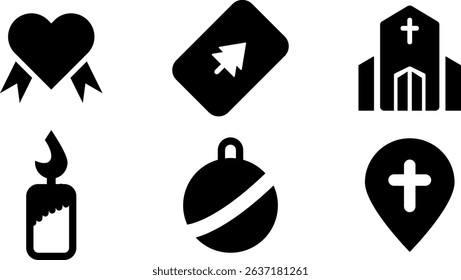 Minimalist Modern Rounded Filled Christmas Icon with clean Filled and intuitive symbols