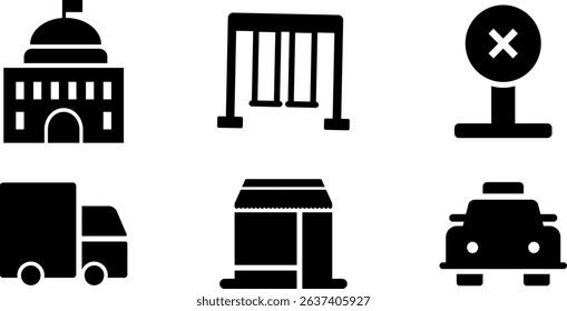 Minimalist Modern Rounded Filled City Designe with clean Filled and intuitive symbols