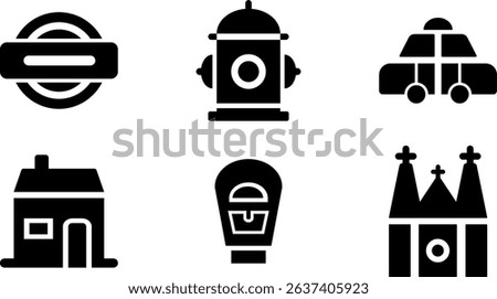 Minimalist Modern Rounded Filled City Designe with clean Filled and intuitive symbols