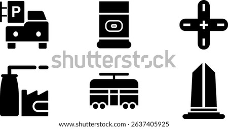 Minimalist Modern Rounded Filled City Designe with clean Filled and intuitive symbols