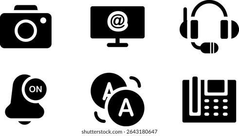 Minimalist Modern Rounded Filled Communication Icon with clean Filled and intuitive symbols