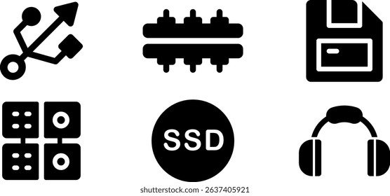 Minimalist Modern Rounded Filled Computer Icon with clean Filled and intuitive symbols