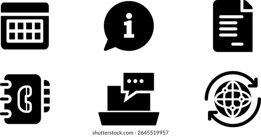 Minimalist Modern Rounded Filled Contact Us Icon with clean Filled and intuitive symbols