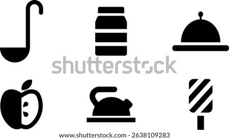 Minimalist Modern Rounded Filled Cooking Icon with clean Filled and intuitive symbols