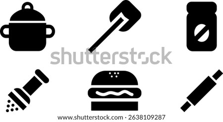 Minimalist Modern Rounded Filled Cooking Icon with clean Filled and intuitive symbols