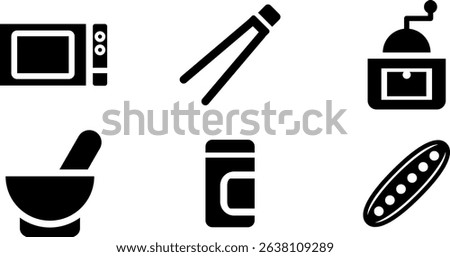 Minimalist Modern Rounded Filled Cooking Icon with clean Filled and intuitive symbols