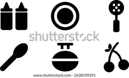 Minimalist Modern Rounded Filled Cooking Icon with clean Filled and intuitive symbols