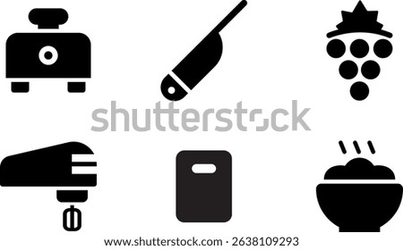 Minimalist Modern Rounded Filled Cooking Icon with clean Filled and intuitive symbols