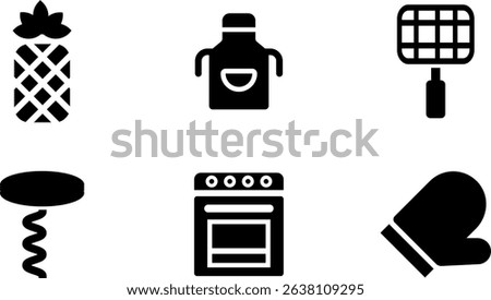 Minimalist Modern Rounded Filled Cooking Icon with clean Filled and intuitive symbols