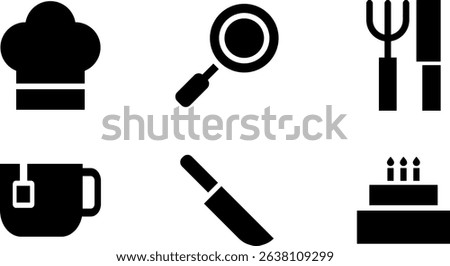 Minimalist Modern Rounded Filled Cooking Icon with clean Filled and intuitive symbols