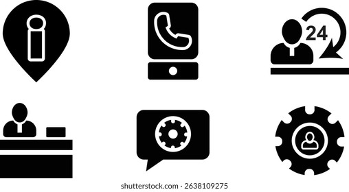 Minimalist Modern Rounded Filled Customer Service Icon with clean Filled and intuitive symbols